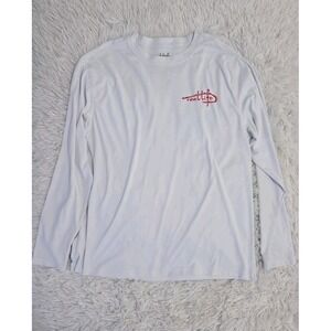 Reel Life Americana Ripple Men Shirt Size Medium, White American Flag‎ Fishing